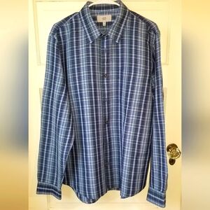 Jack Spade Warren Street New York EUC Blue Plaid Men's Shirt size XL